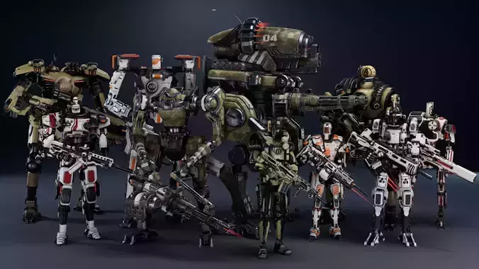 Super Bot pack Vol2 3D Model Collection 