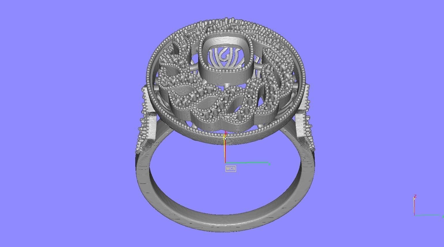 Filigree Art Deco Ruby Diamond Cushion Cut Diamond Ring 3D print model_13