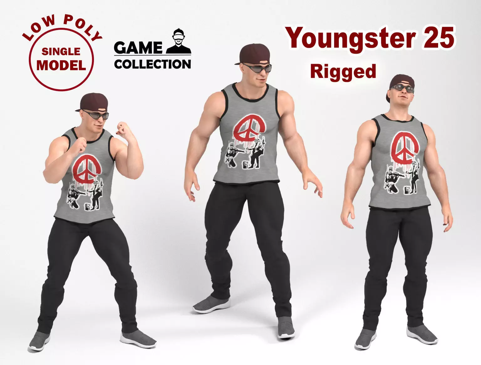 Youngster 25 Low-poly 3D model