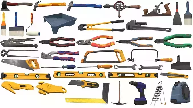 Hand Tools Pack 40 3D Model Collection