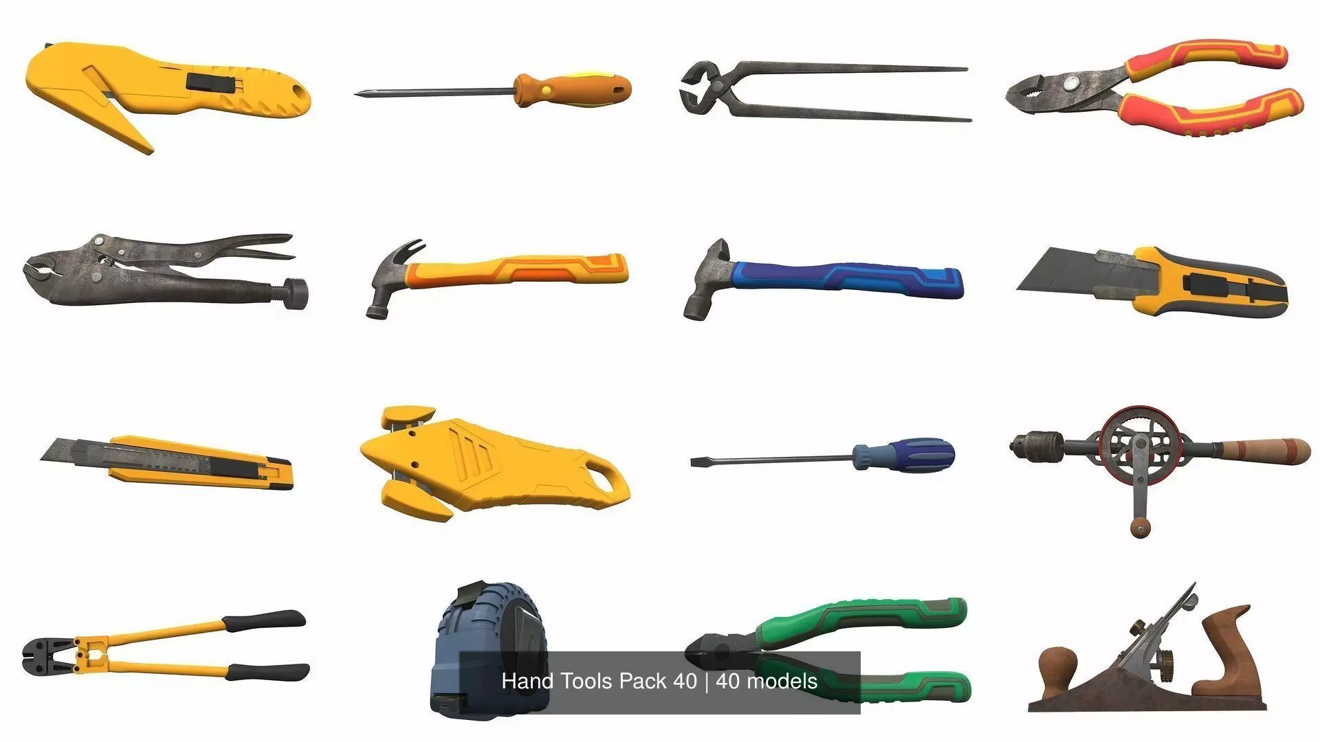 Hand Tools Pack 40 3D Model Collection_1