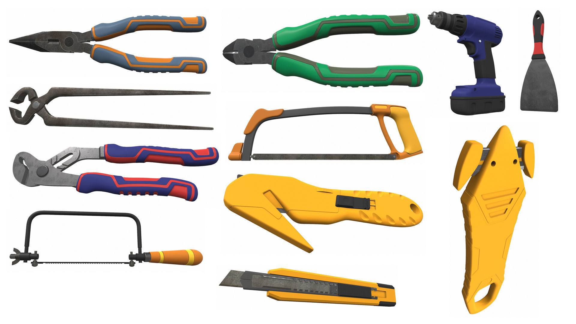 Hand Tools Pack 40 3D Model Collection_4