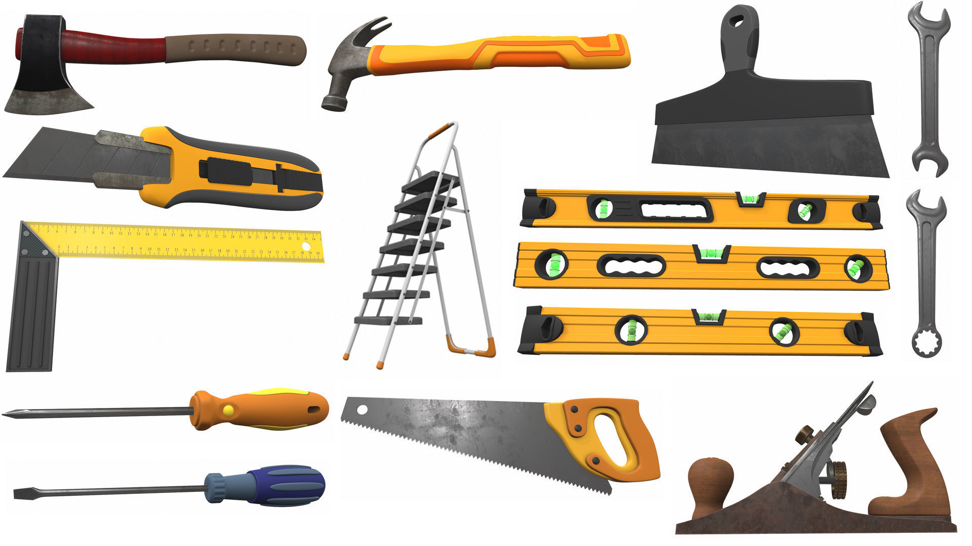 Hand Tools Pack 40 3D Model Collection_2