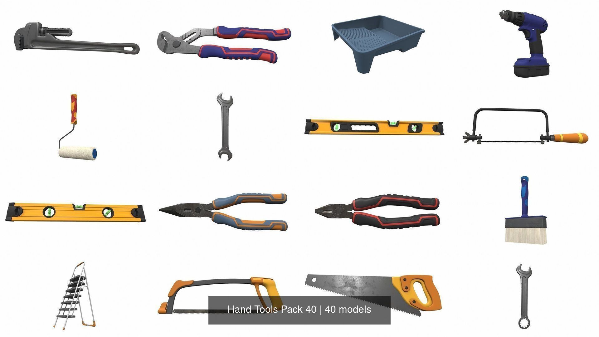 Hand Tools Pack 40 3D Model Collection_3