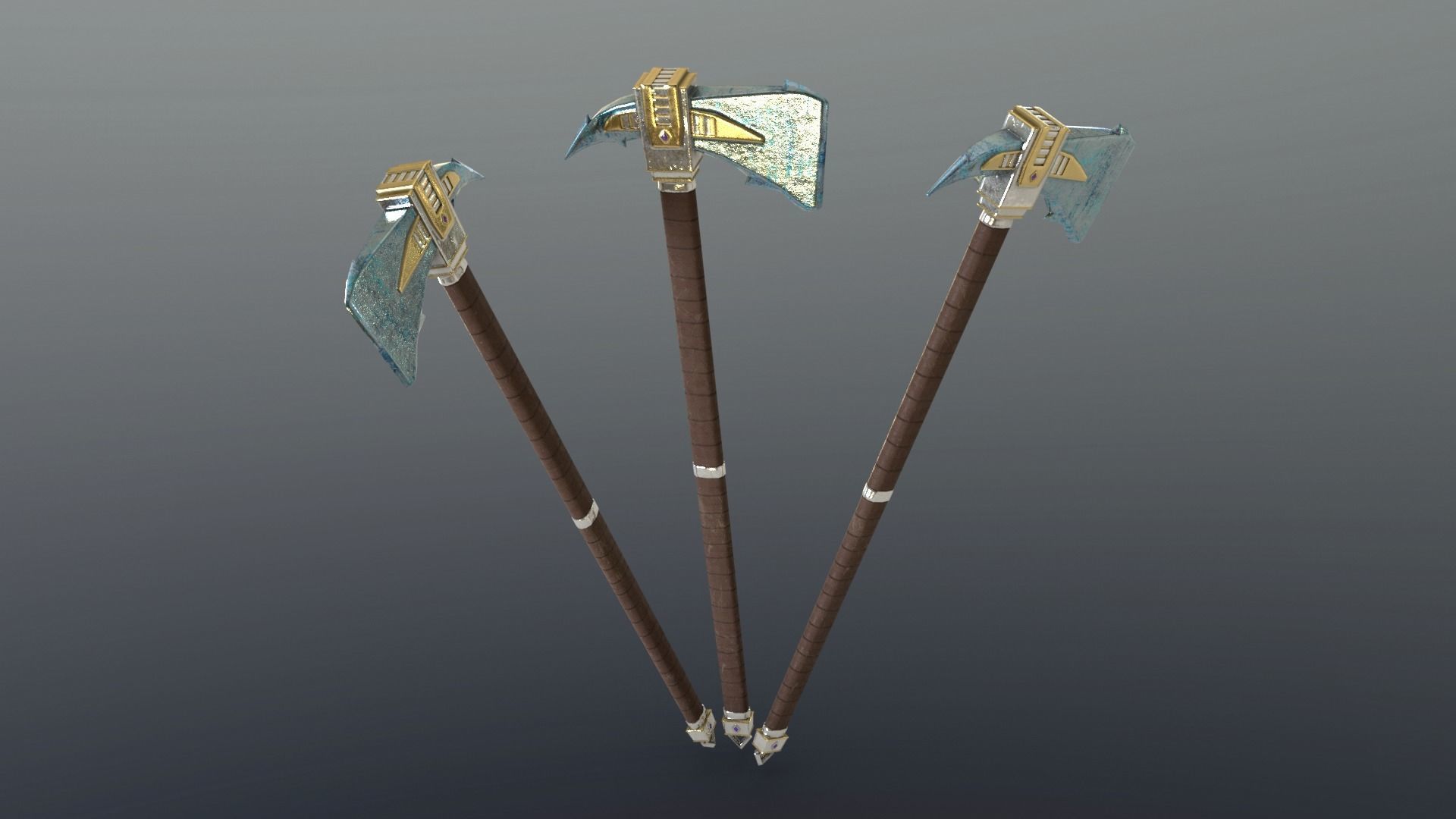 Axe - Mithril Low-poly 3D model_5