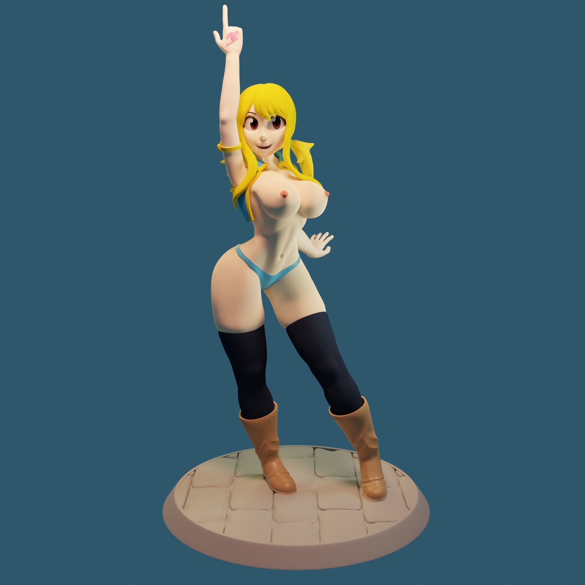 Lucy Heartfilia from Fairy Tail 3 versions 3D print model_2