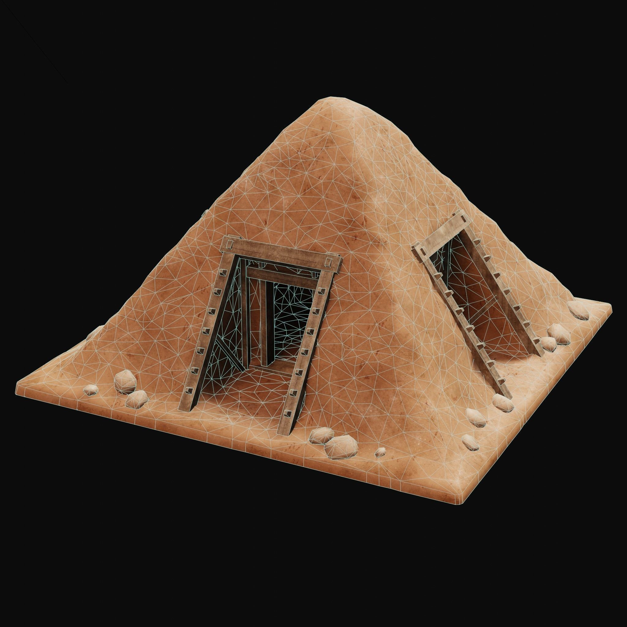 MUD CLAY DESERT EGYPTIAN ARAB HOUSE HUT SHELTER COLLECTION Low-poly 3D model_32