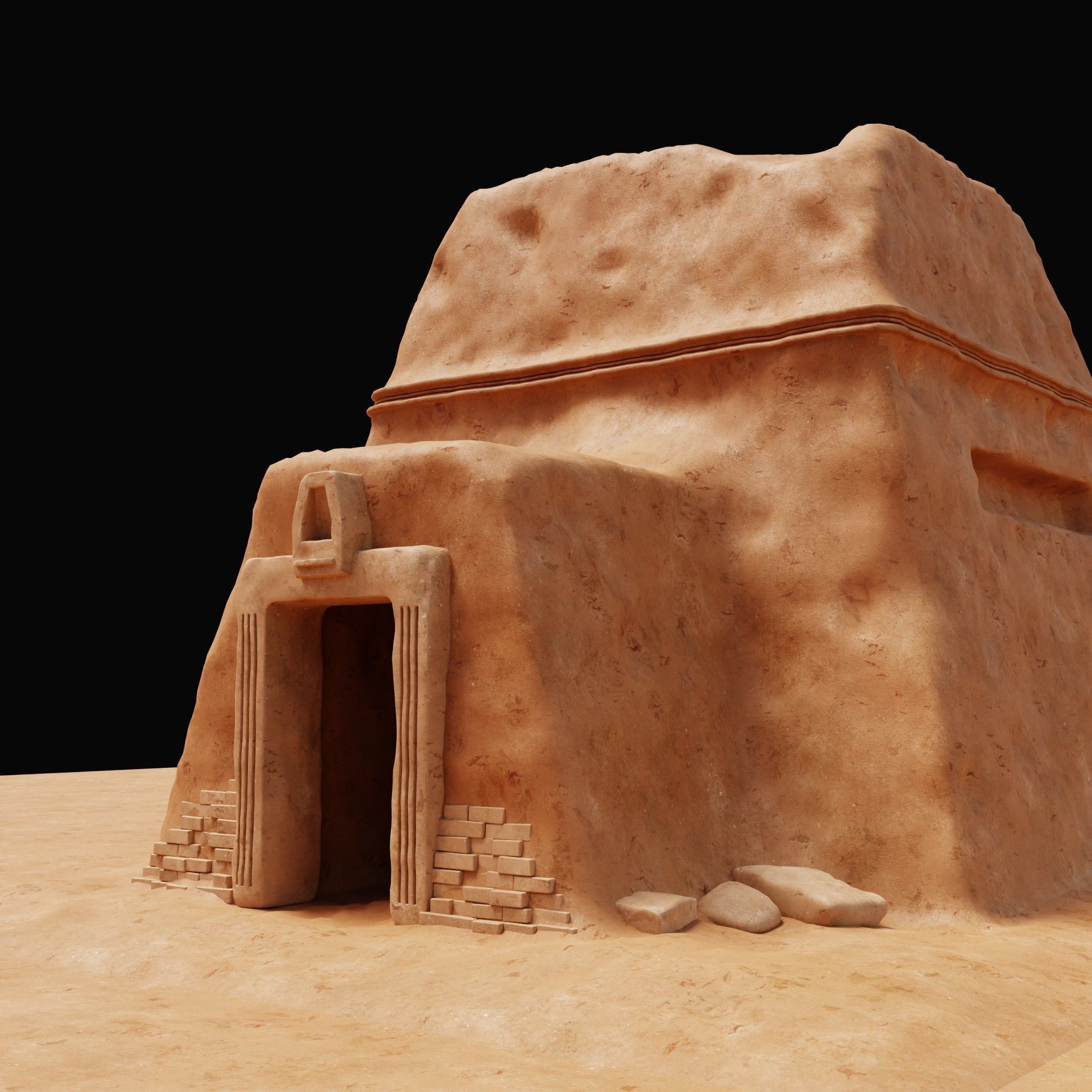 MUD CLAY DESERT EGYPTIAN ARAB HOUSE HUT SHELTER COLLECTION Low-poly 3D model_23