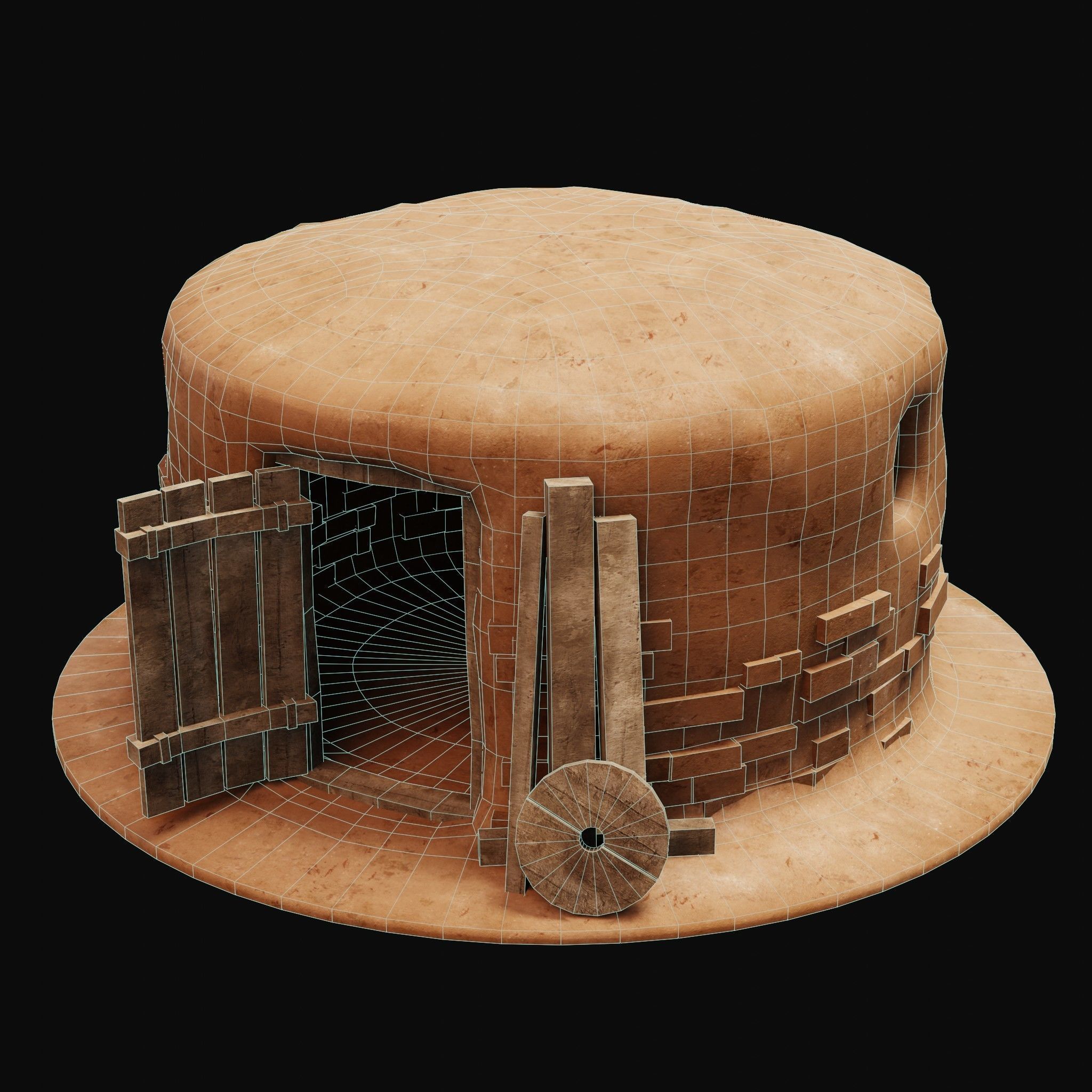 MUD CLAY DESERT EGYPTIAN ARAB HOUSE HUT SHELTER COLLECTION Low-poly 3D model_36