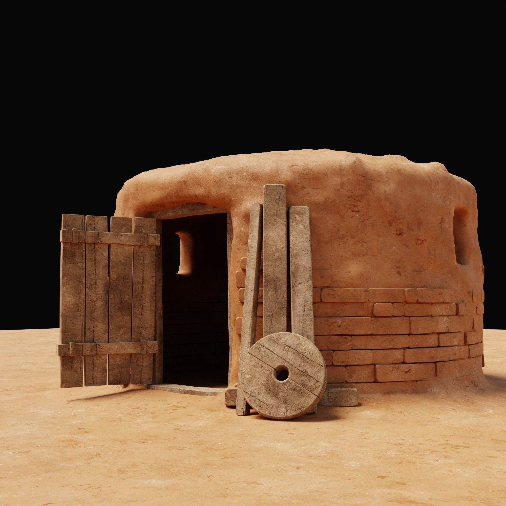 MUD CLAY DESERT EGYPTIAN ARAB HOUSE HUT SHELTER COLLECTION Low-poly 3D model_34
