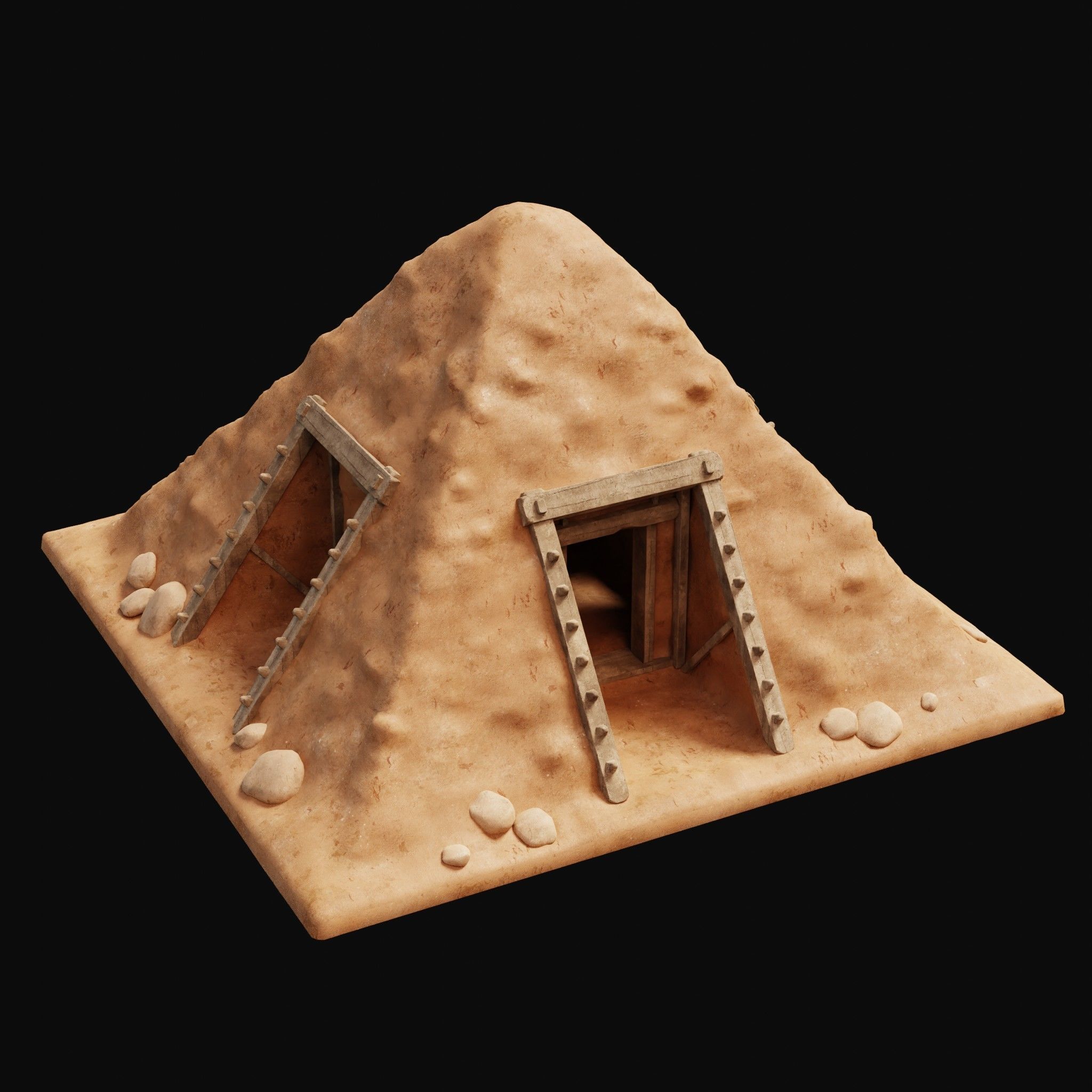 MUD CLAY DESERT EGYPTIAN ARAB HOUSE HUT SHELTER COLLECTION Low-poly 3D model_30