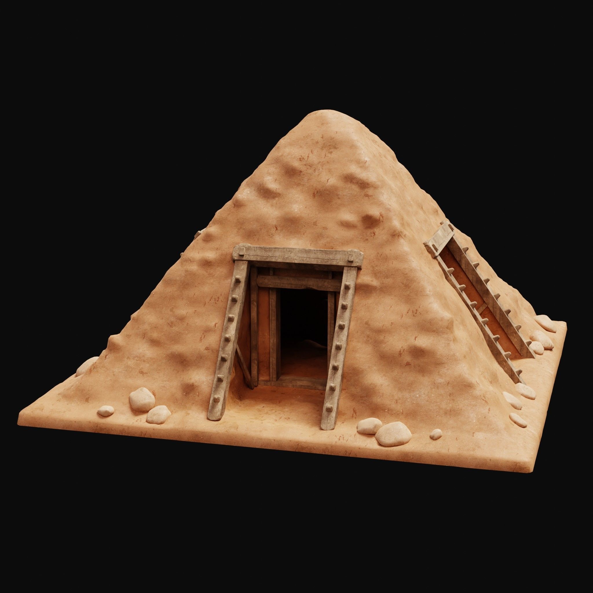 MUD CLAY DESERT EGYPTIAN ARAB HOUSE HUT SHELTER COLLECTION Low-poly 3D model_29