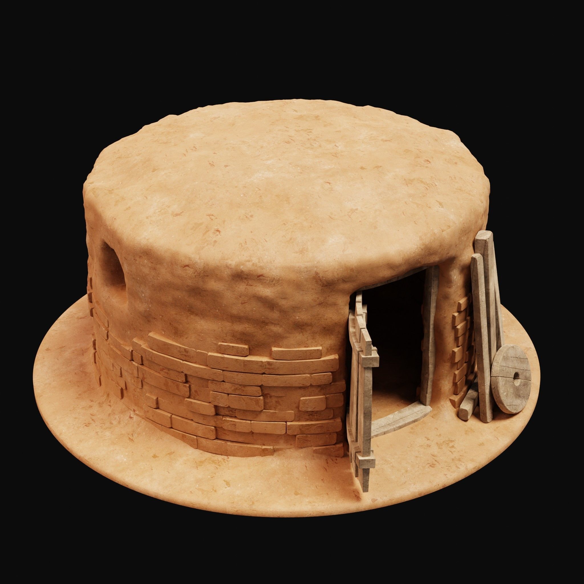 MUD CLAY DESERT EGYPTIAN ARAB HOUSE HUT SHELTER COLLECTION Low-poly 3D model_35