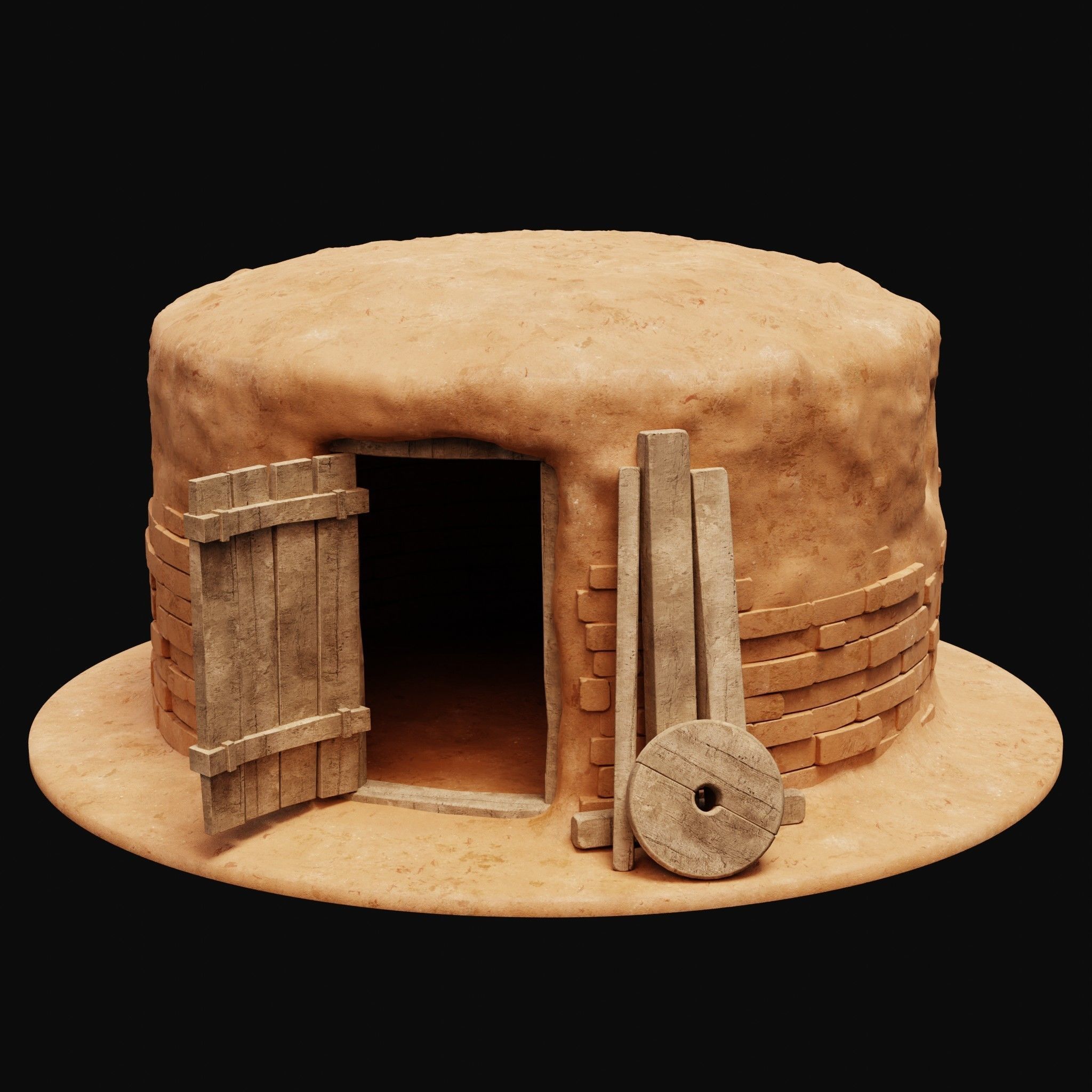 MUD CLAY DESERT EGYPTIAN ARAB HOUSE HUT SHELTER COLLECTION Low-poly 3D model_33