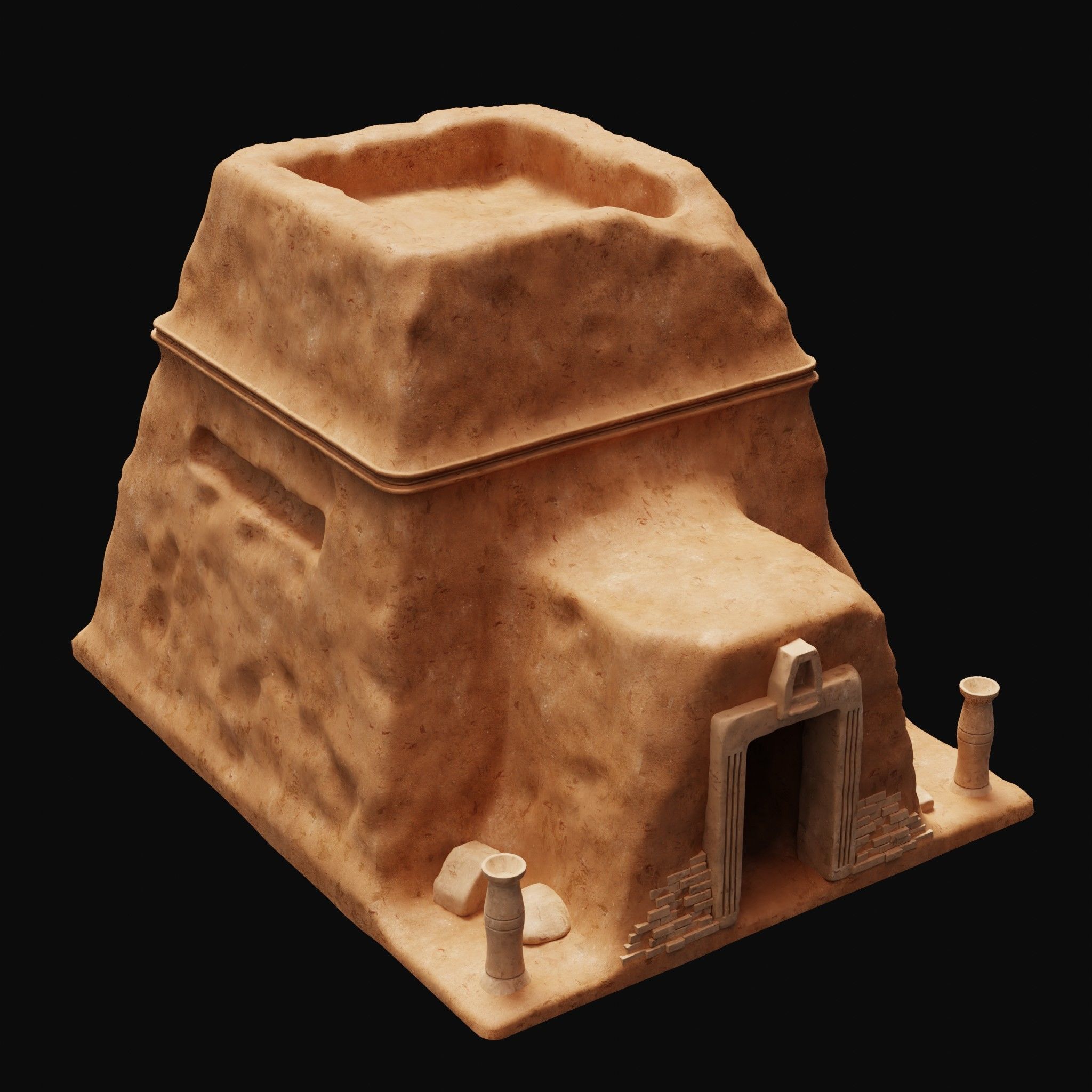 MUD CLAY DESERT EGYPTIAN ARAB HOUSE HUT SHELTER COLLECTION Low-poly 3D model_22
