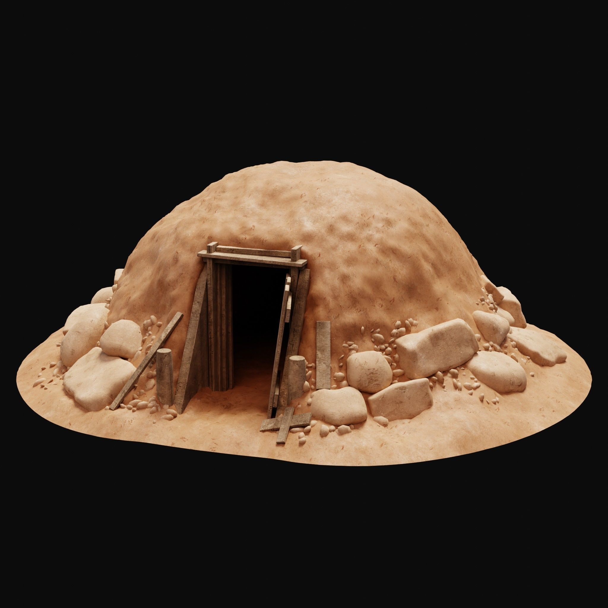 MUD CLAY DESERT EGYPTIAN ARAB HOUSE HUT SHELTER COLLECTION Low-poly 3D model_1