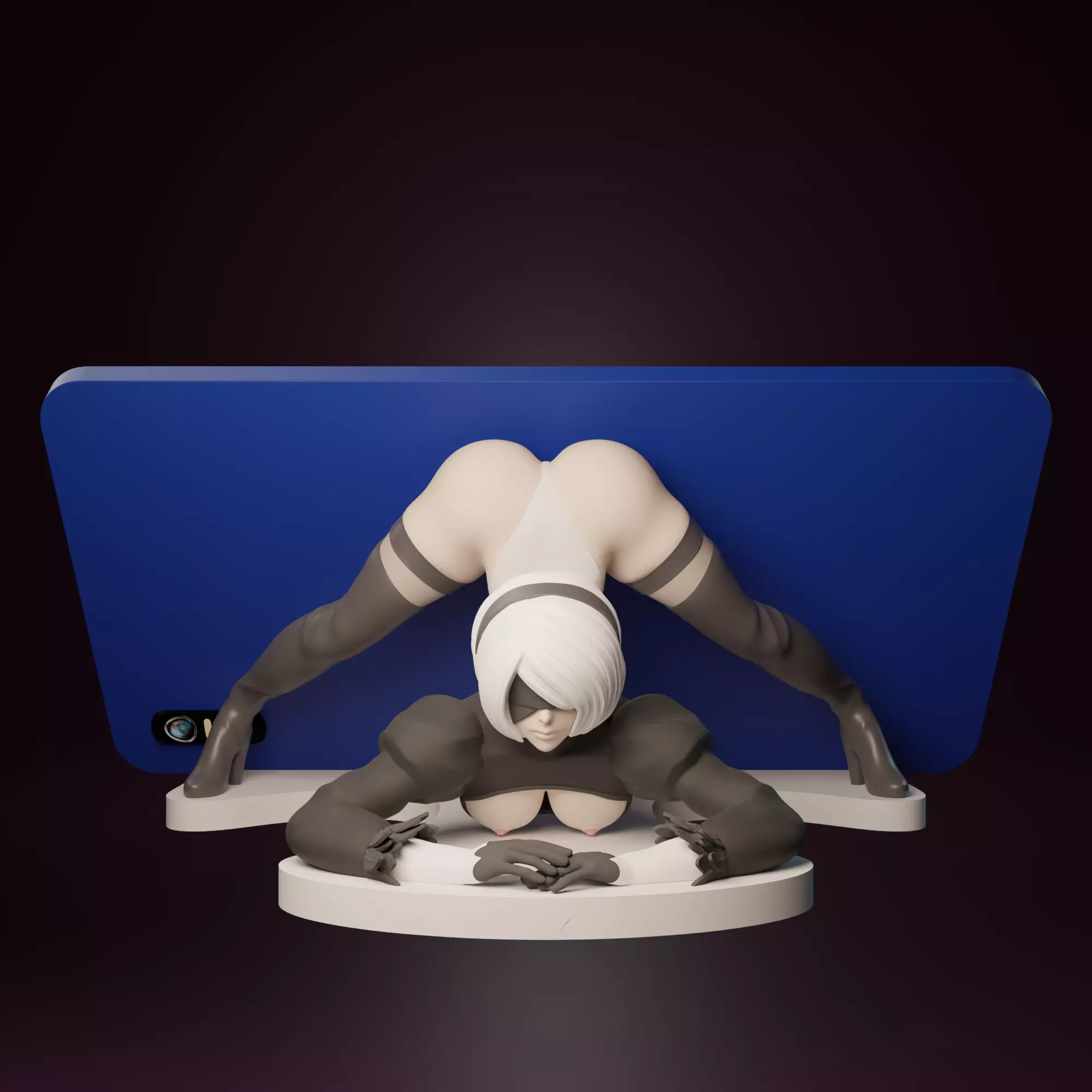 NSFW 2b phone holder 2 versions 3D print model_0