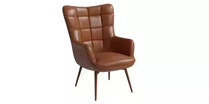 Vegan Leather Wingback Chair