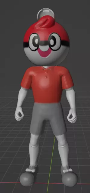 Ball Guy pokemon trainer 3D print model_0