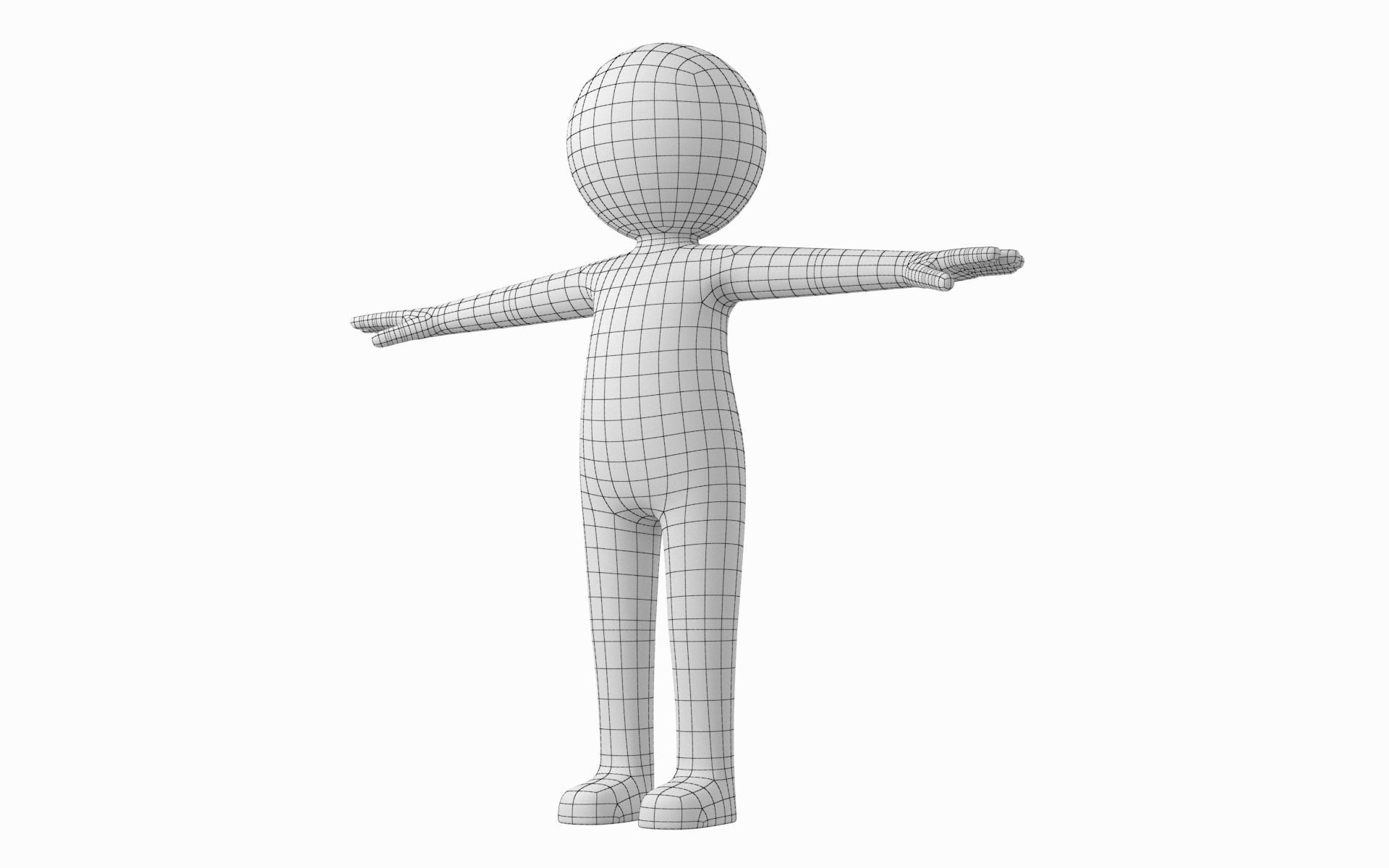 Adult Stylized Stickman in T-Pose Low-poly 3D model_2