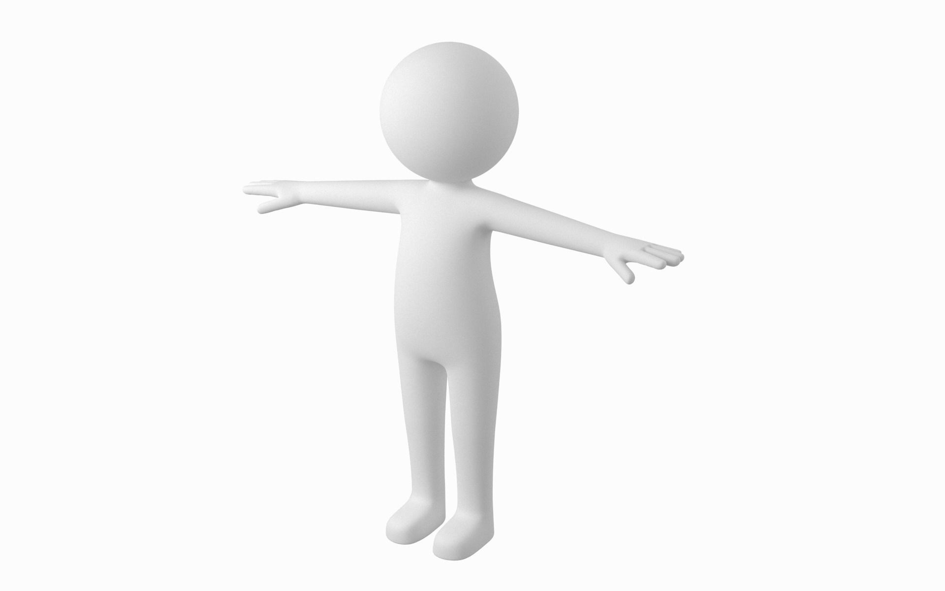 Adult Stylized Stickman in T-Pose Low-poly 3D model_5