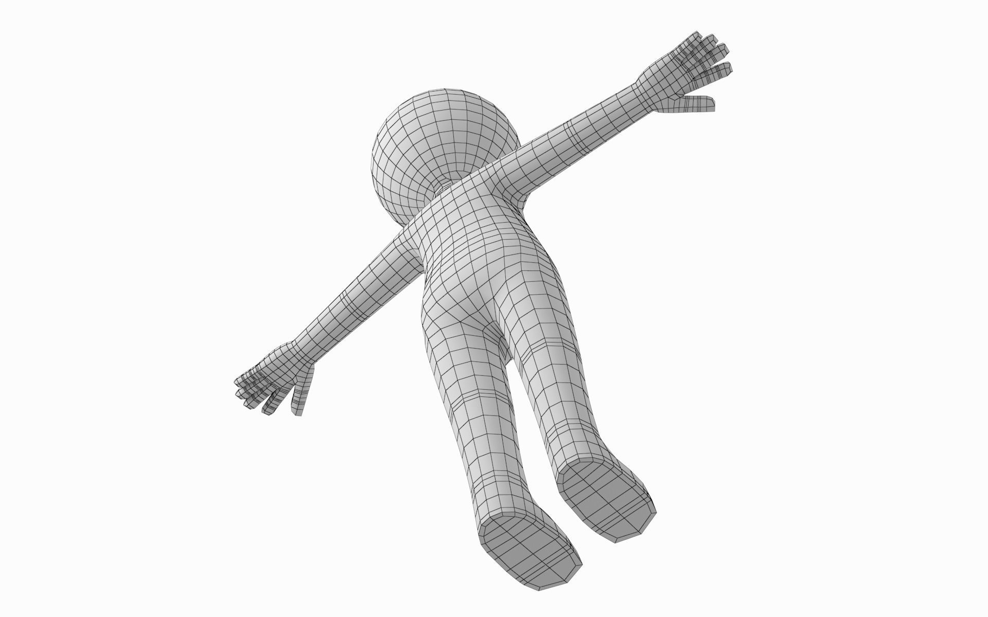 Adult Stylized Stickman in T-Pose Low-poly 3D model_18