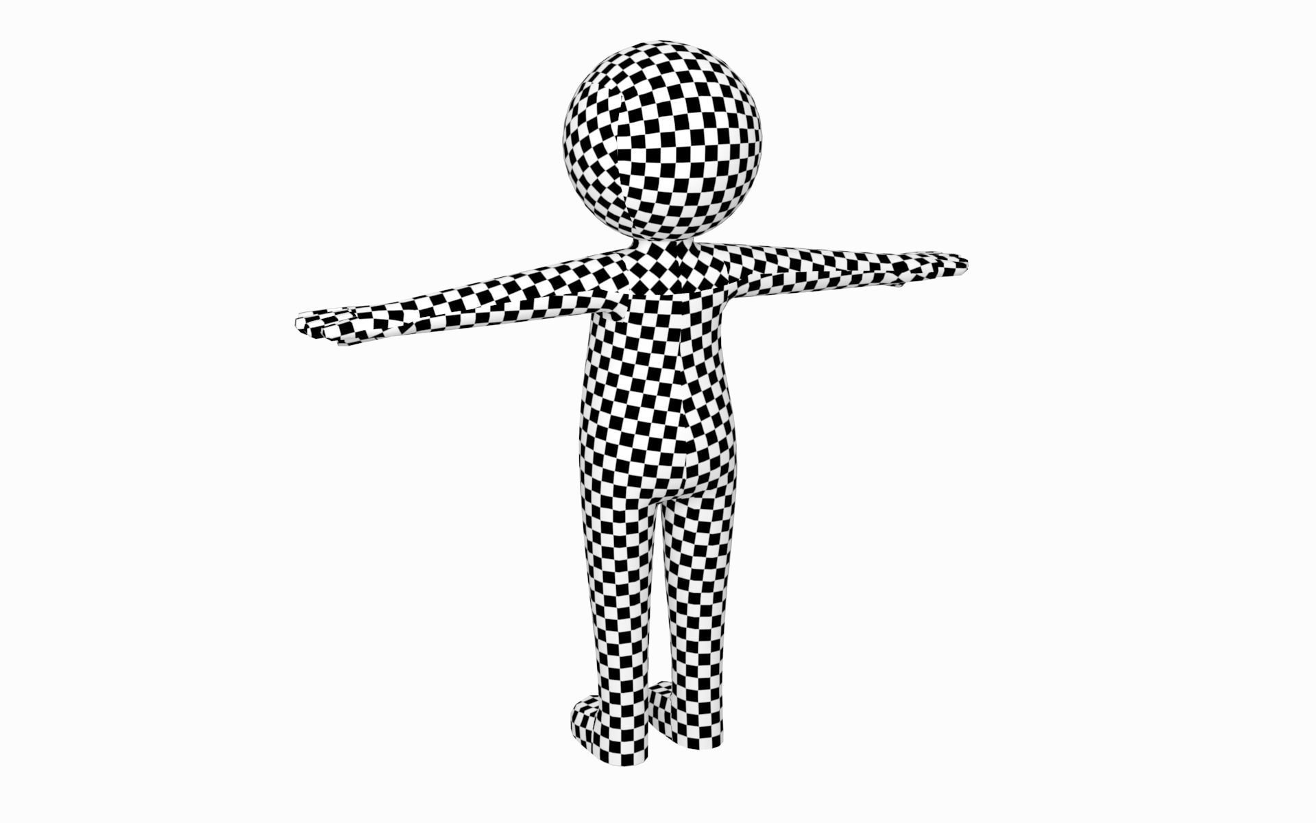 Adult Stylized Stickman in T-Pose Low-poly 3D model_22