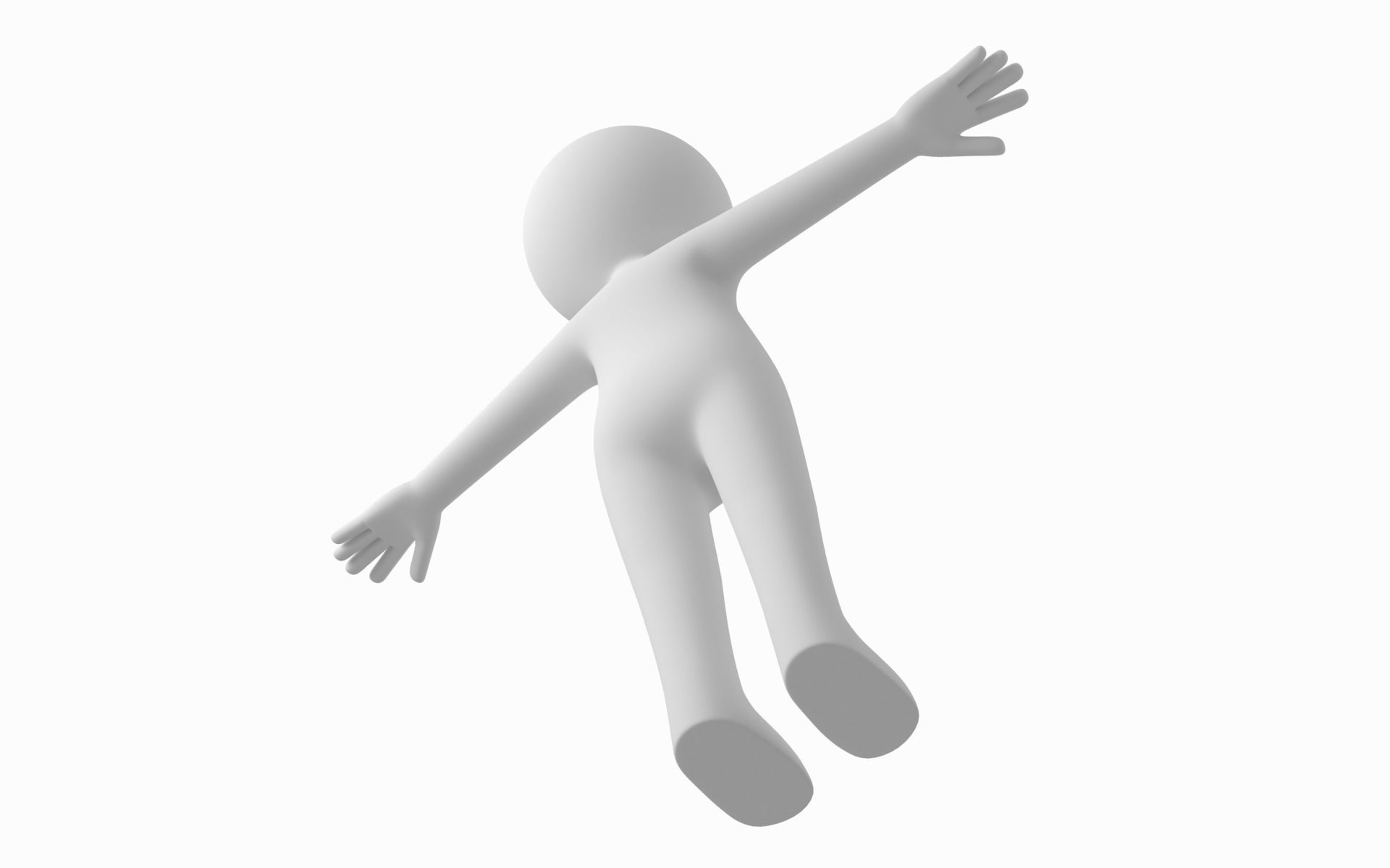 Adult Stylized Stickman in T-Pose Low-poly 3D model_20