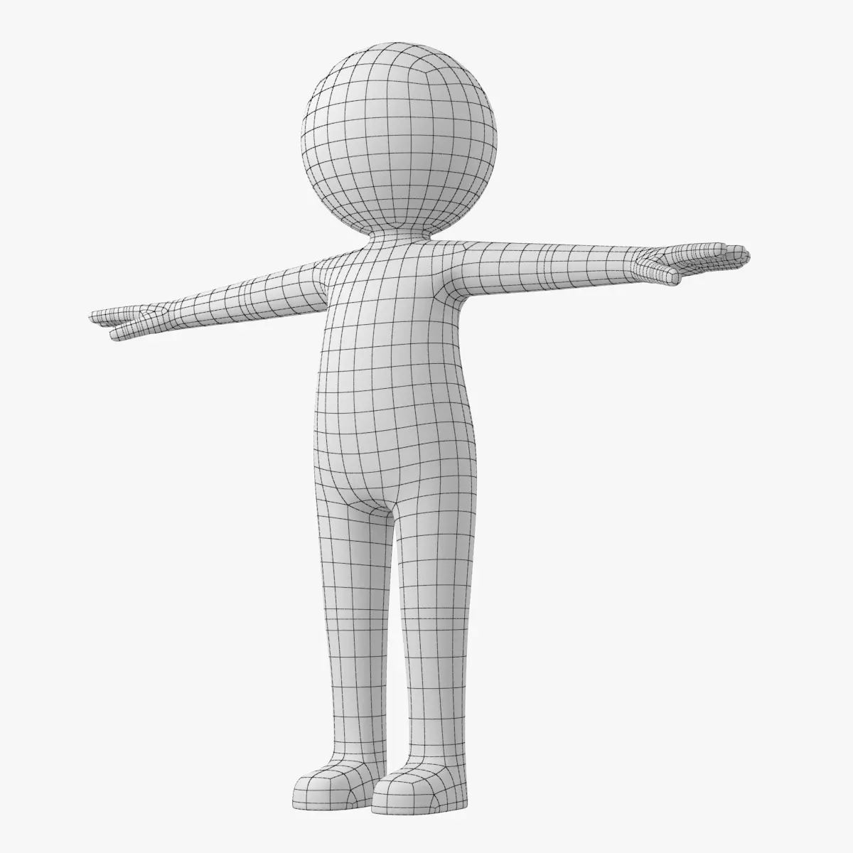 Adult Stylized Stickman in T-Pose Low-poly 3D model_0
