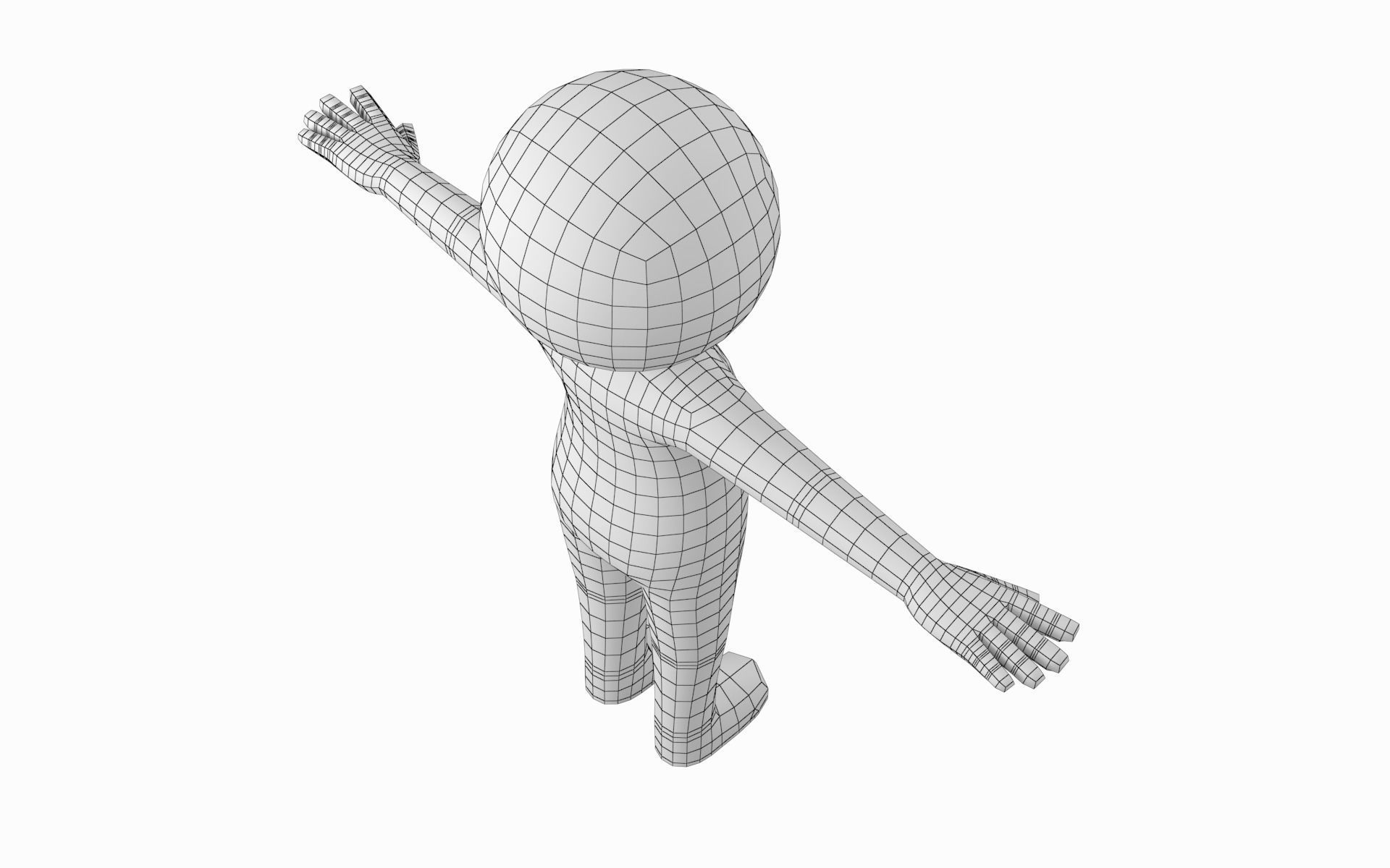 Adult Stylized Stickman in T-Pose Low-poly 3D model_12