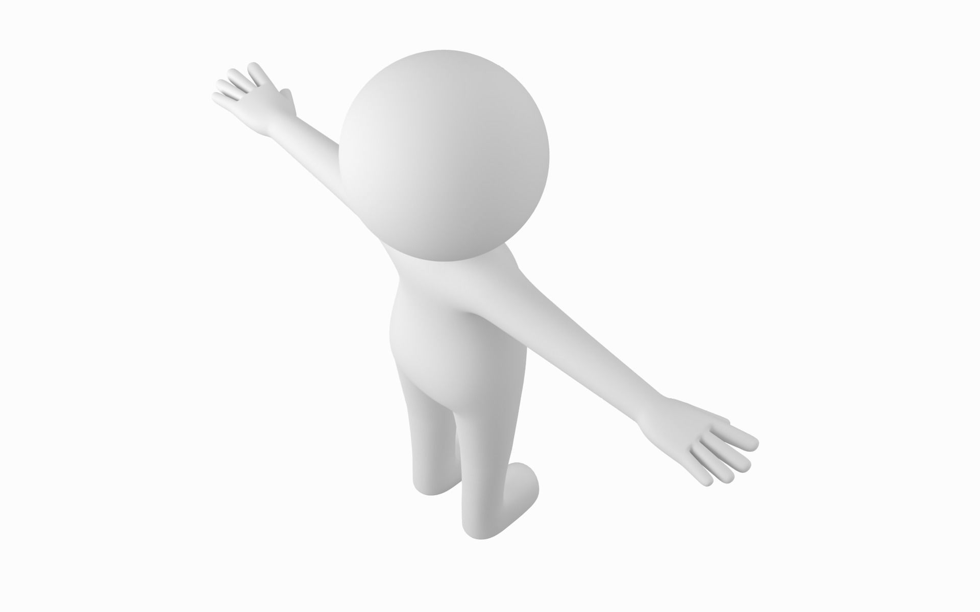 Adult Stylized Stickman in T-Pose Low-poly 3D model_14