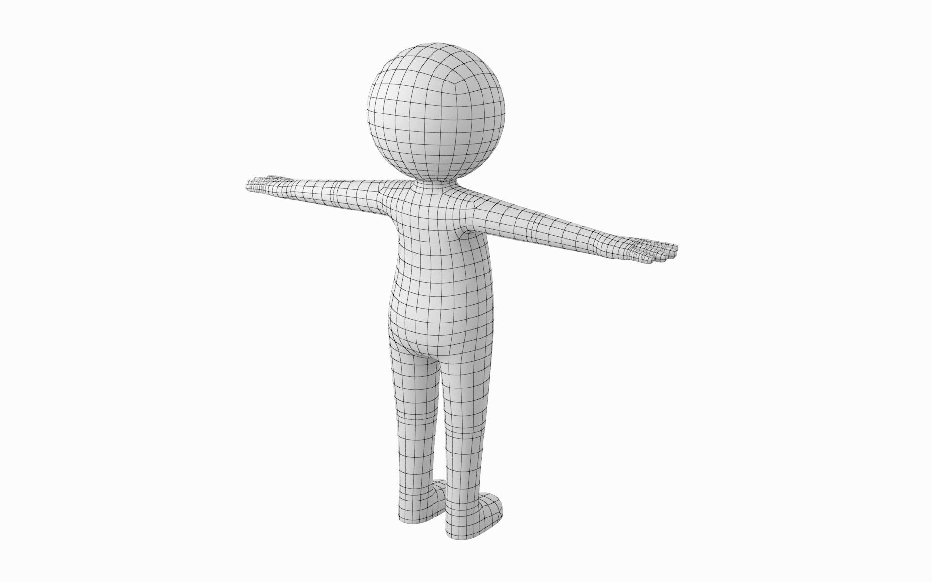 Adult Stylized Stickman in T-Pose Low-poly 3D model_7