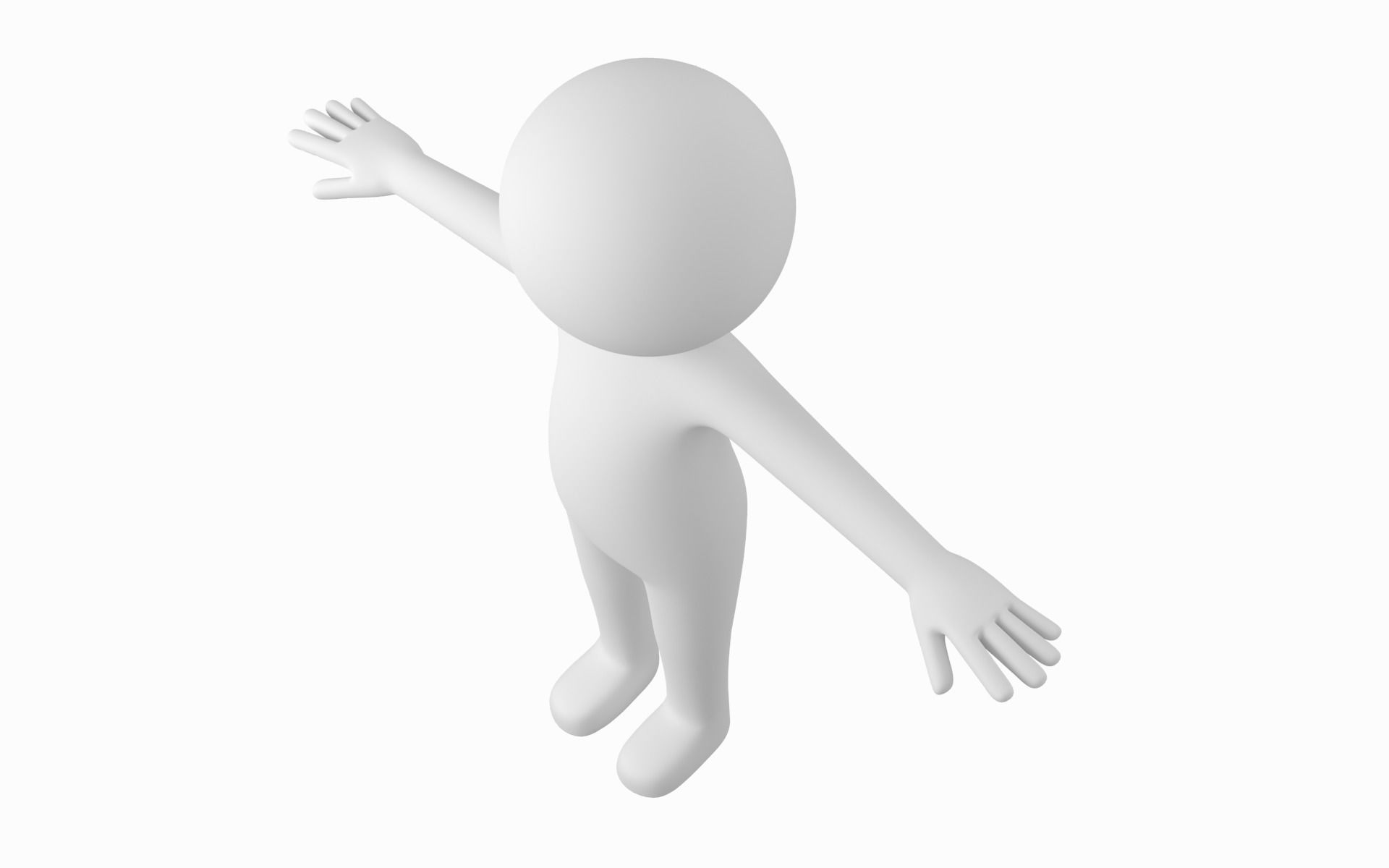 Adult Stylized Stickman in T-Pose Low-poly 3D model_11