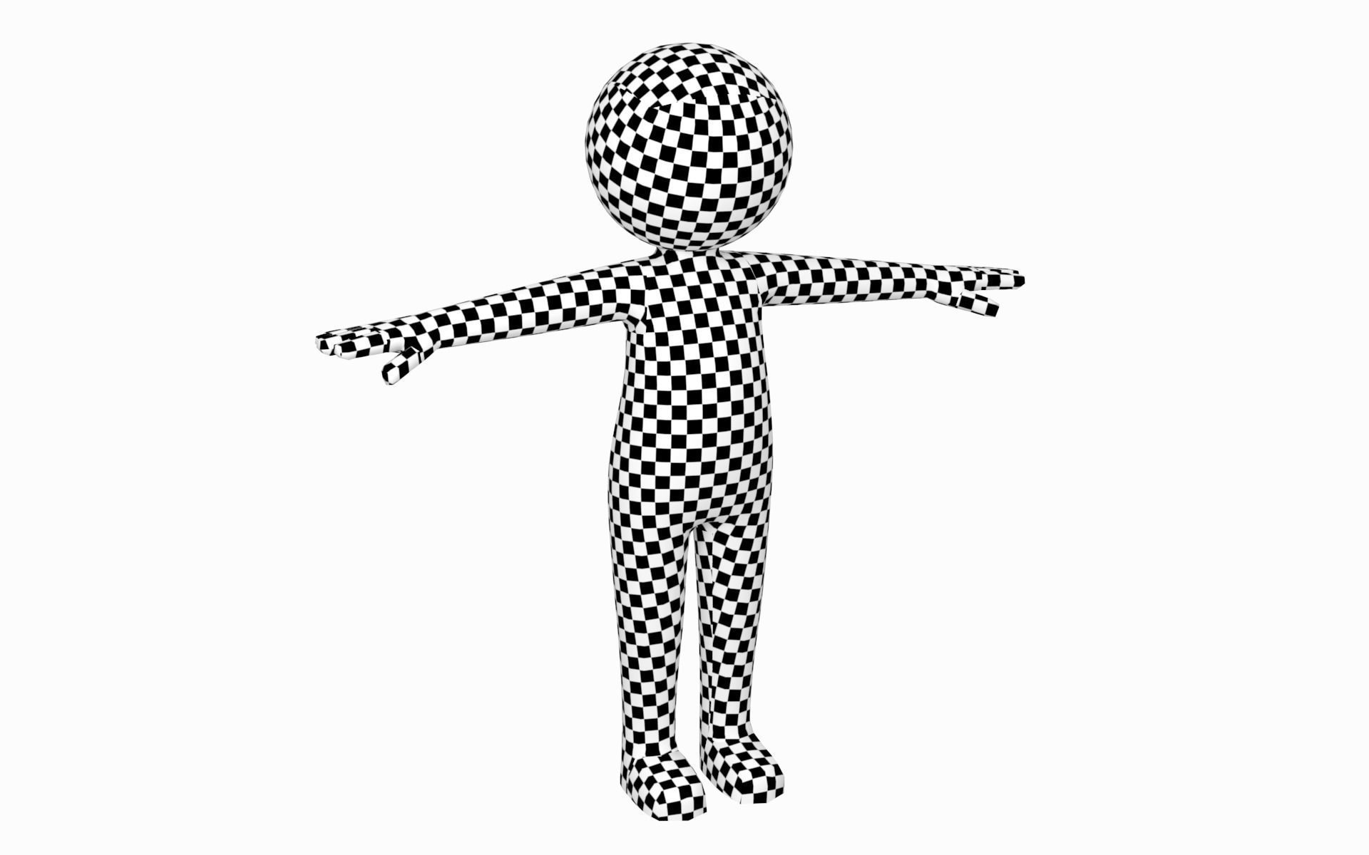 Adult Stylized Stickman in T-Pose Low-poly 3D model_21