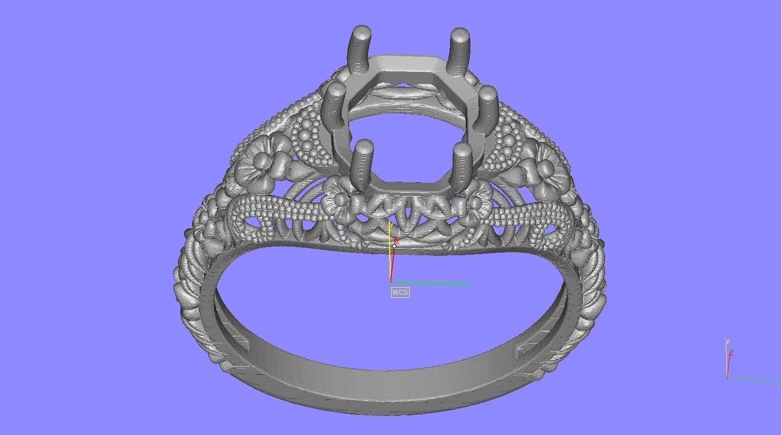 Single Round Diamond Filigree Art Deco Ring 3 3D print model_13