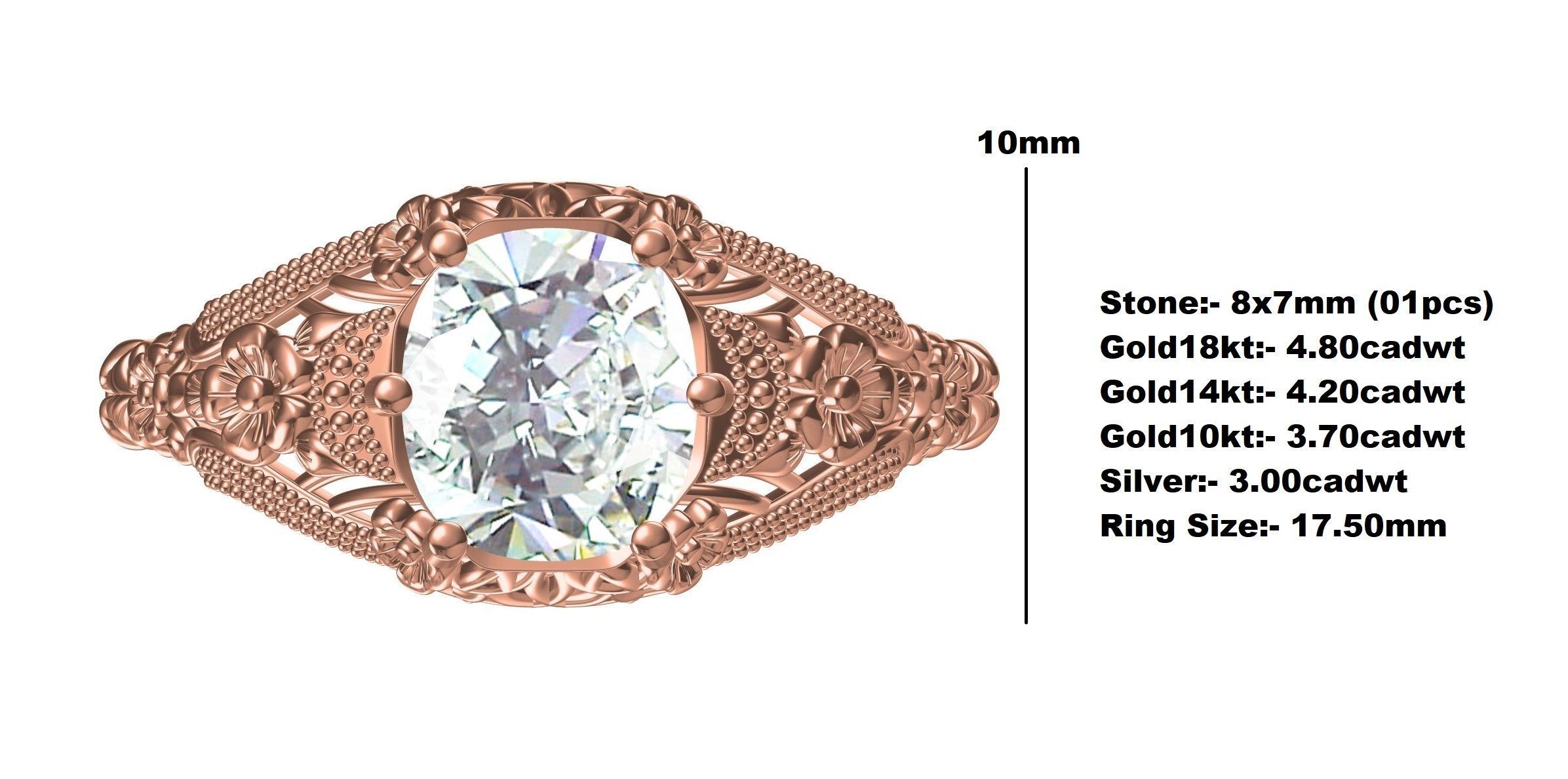 Single Round Diamond Filigree Art Deco Ring 3 3D print model_12