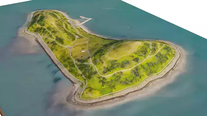Spectacle Island Boston 3d model terrain 3D model