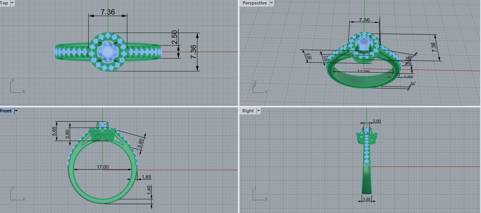 Women Wedding Rings 0032 3D print model_8