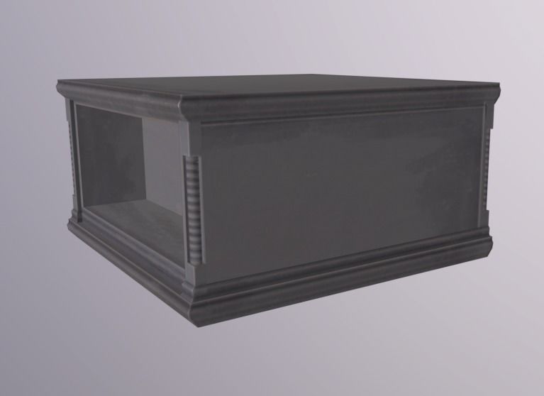 Shelve Wood White Low-poly 3D model_3