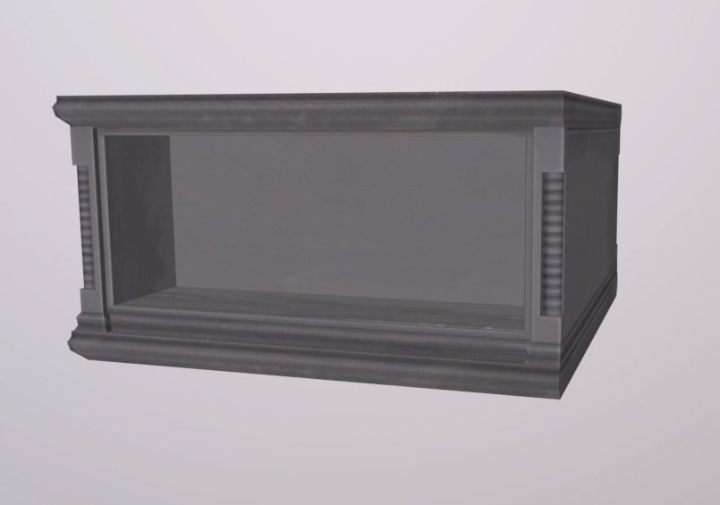 Shelve Wood White Low-poly 3D model_2