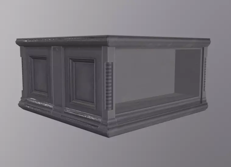 Shelve Wood White Low-poly 3D model_0