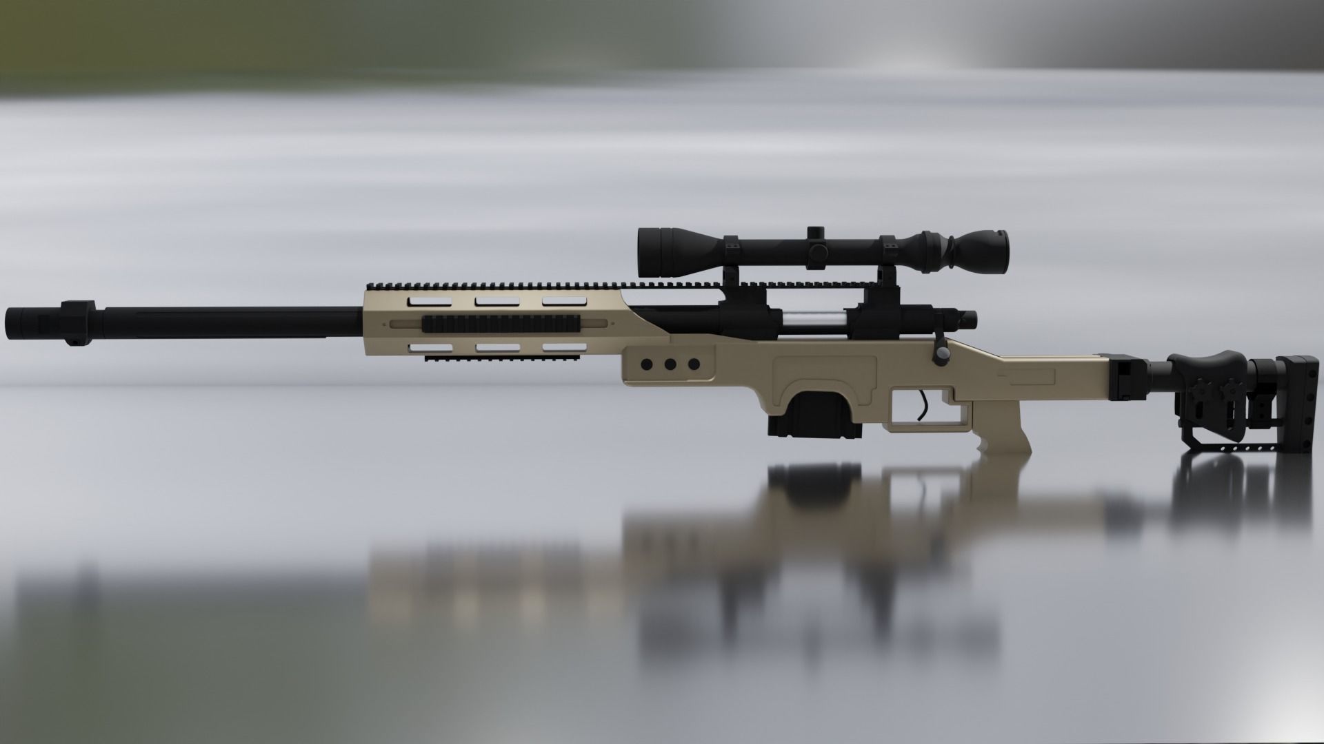 Sniper rifle L96 MB4411D OD with optics 3D model_2