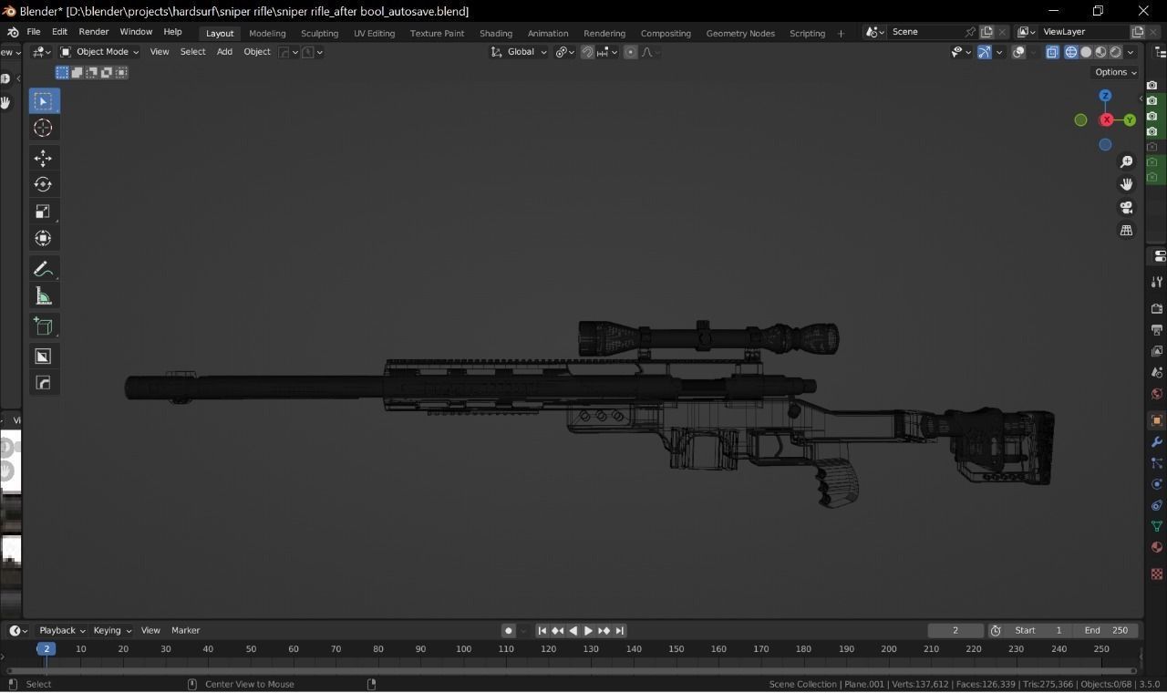 Sniper rifle L96 MB4411D OD with optics 3D model_4