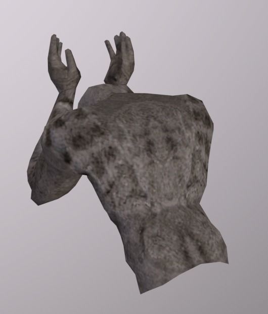 Man Statue City Low-poly 3D model_3