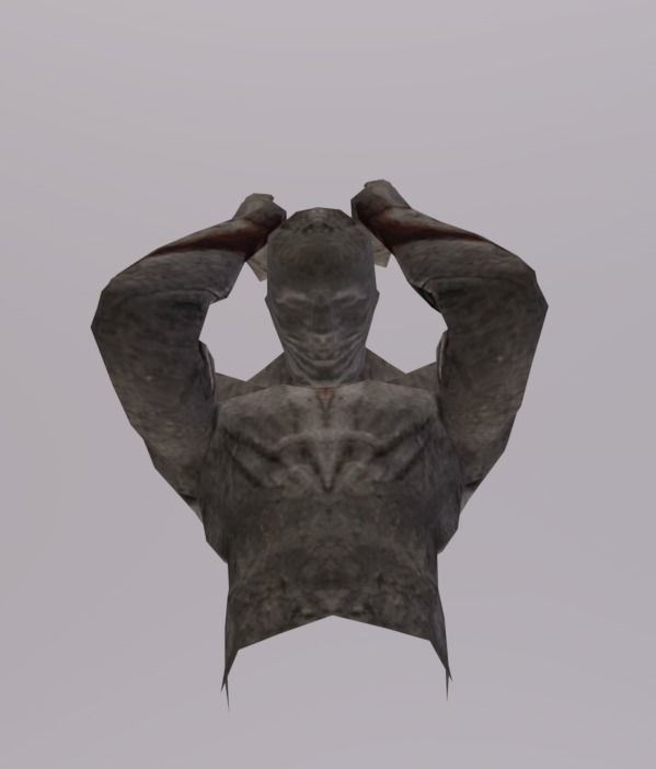 Man Statue City Low-poly 3D model_5