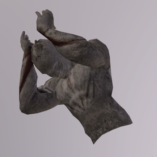 Man Statue City Low-poly 3D model_2