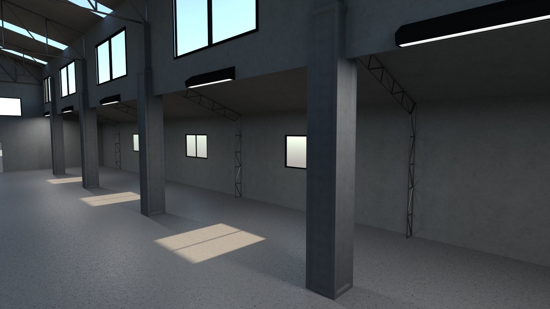 Warehouse Interior Low-poly 3D model_2