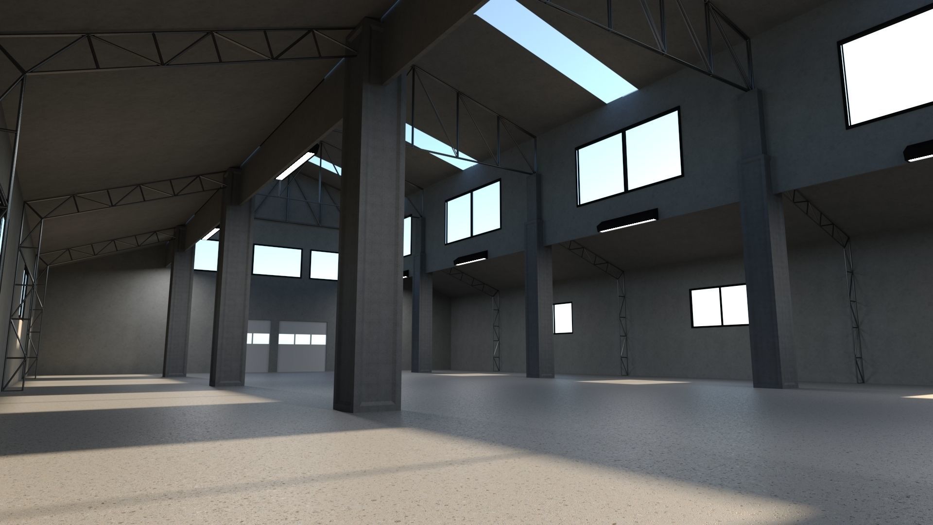 Warehouse Interior Low-poly 3D model_1