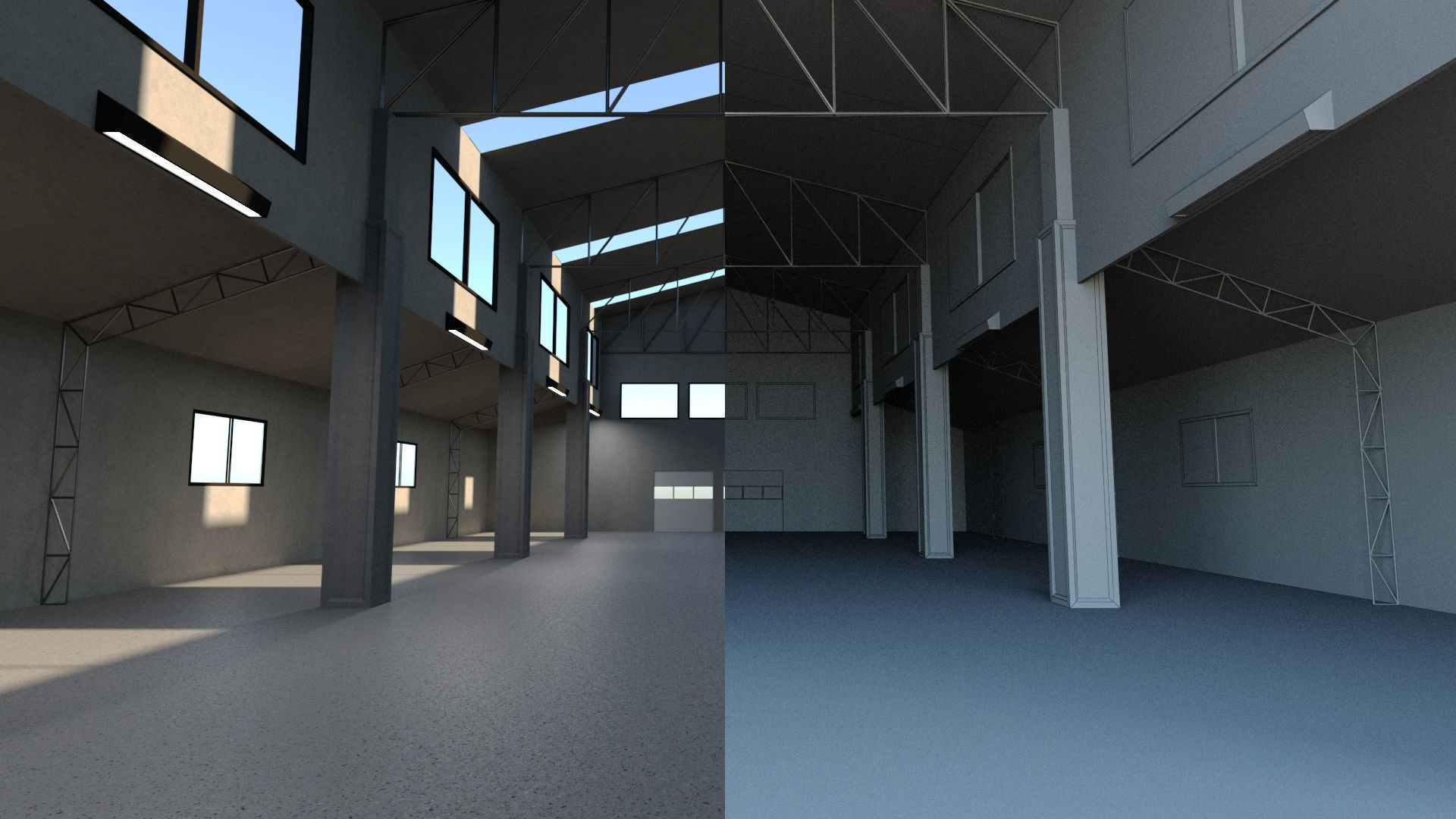 Warehouse Interior Low-poly 3D model_4