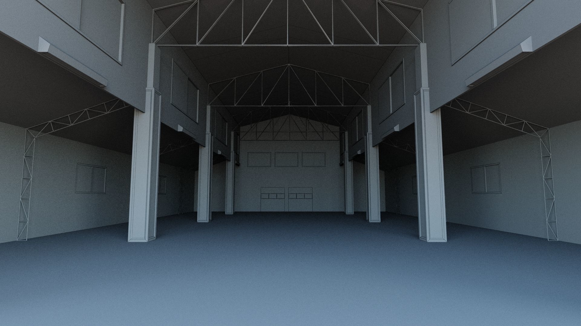 Warehouse Interior Low-poly 3D model_5